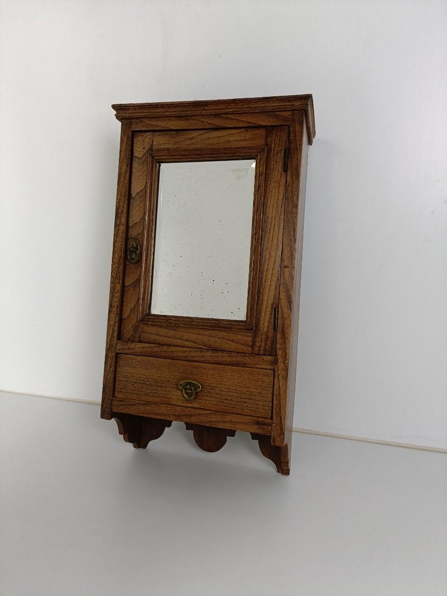 Medicine Cabinet Apothecary Bathroom Shaving Cabinet Antique Beveled Glass Mirro photo furniture