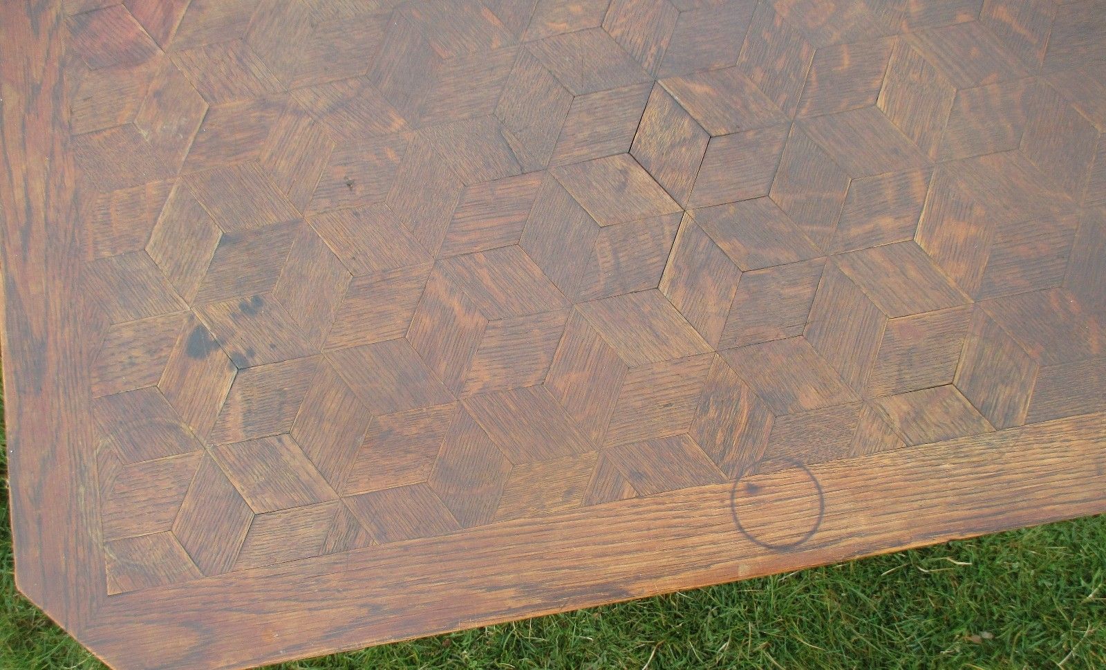 photo for sale Antique Table Display Cabinet In One Inlay Carved Oak Beveled Glass Htf Wow