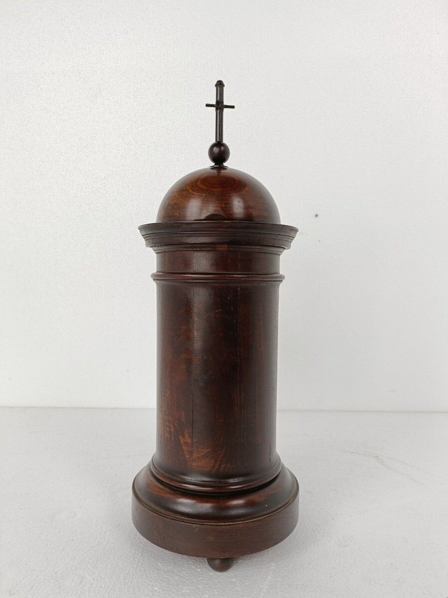 Exceptional Antique Chalice Holder Church Priest Mahony Wood Hand Made Piece Uni photo Home Decor