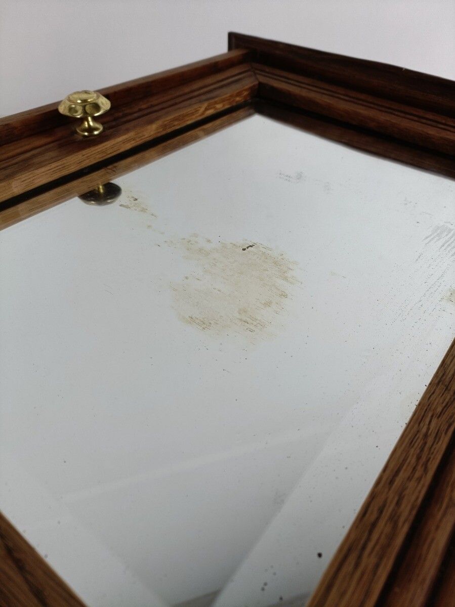 photo furniture Apothecary Bathroom Medicine Kitchen Cabinet Wood  Antique Barn Style  Beveled G