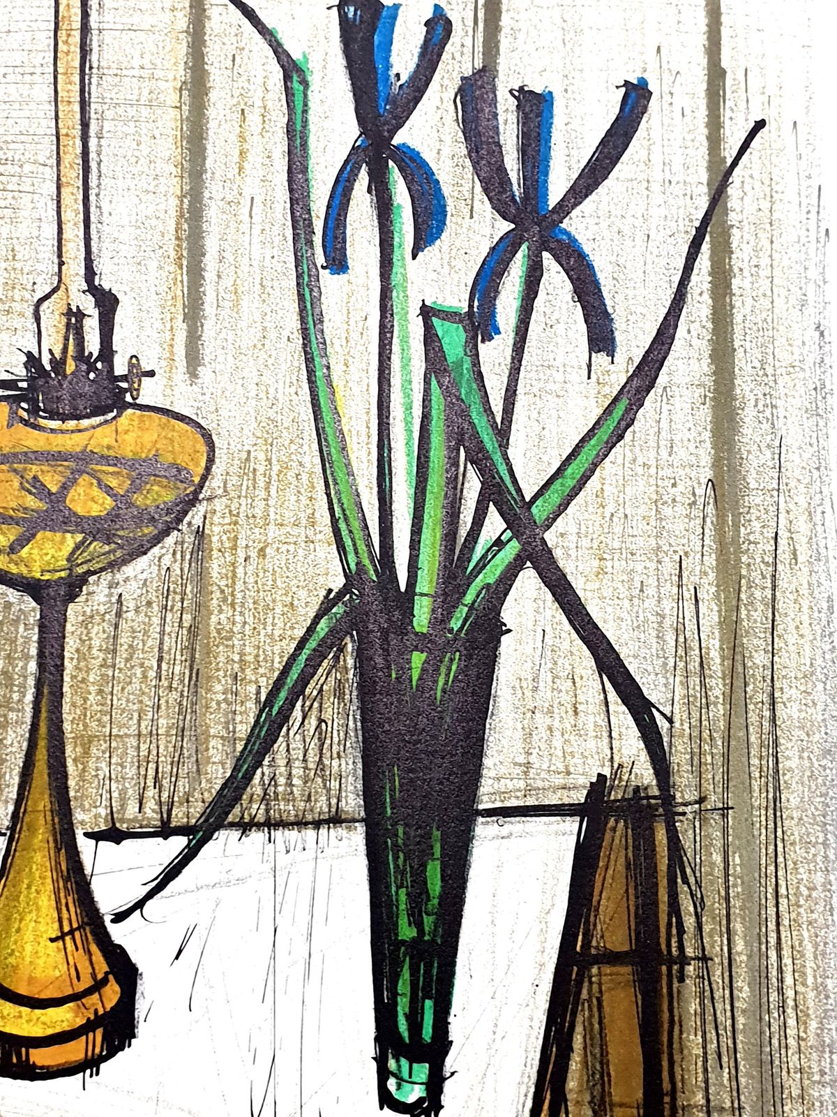 Charles Sorlierbernard Buffet   Iris Still Life   Original Lithograph1979 photo furniture