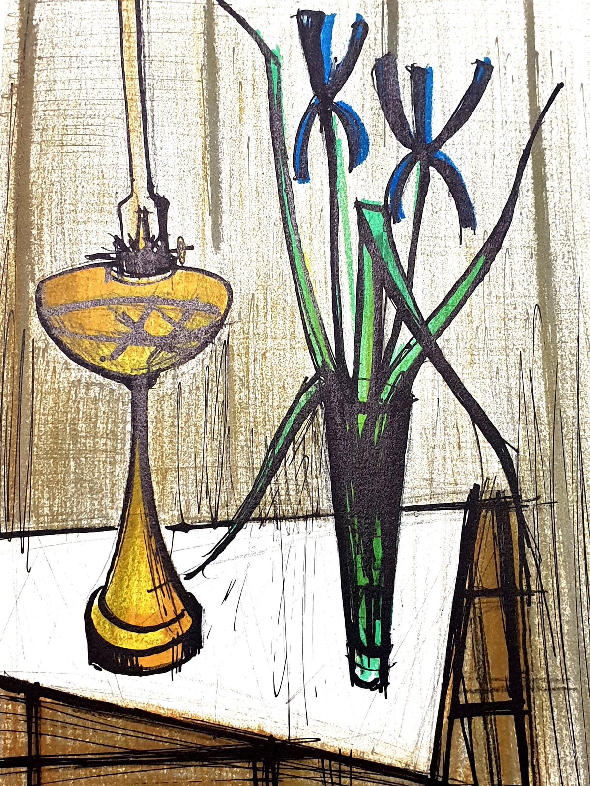 Charles Sorlierbernard Buffet   Iris Still Life   Original Lithograph1979 photo 881.0