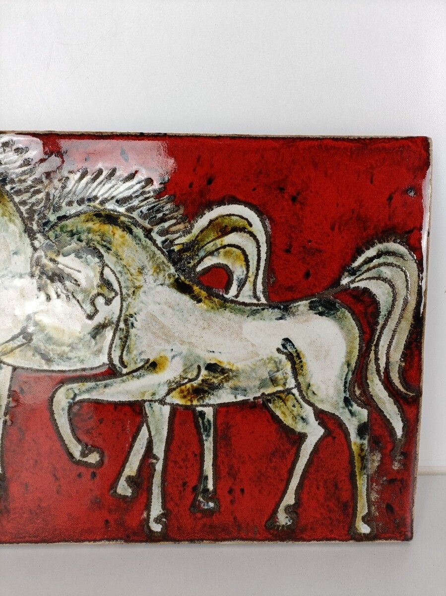 Ruscha Horses  Fat Lava Germany Space Age Pop Art Psychedelic Wall Tile 70s photo vintage