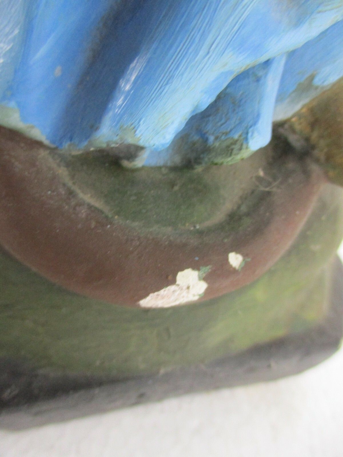 photo for sale Large Statue Virgin Mary Madonna Infant Treading On Snake Plaster Htf 20.47"