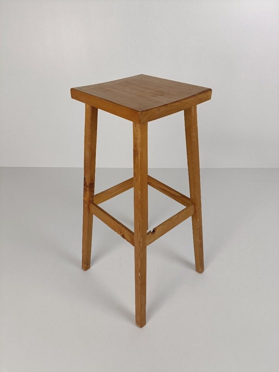Vintage Pine Wood Pedestal Display Table Plant Stand  Bonsai Stand  Flower Table photo furniture