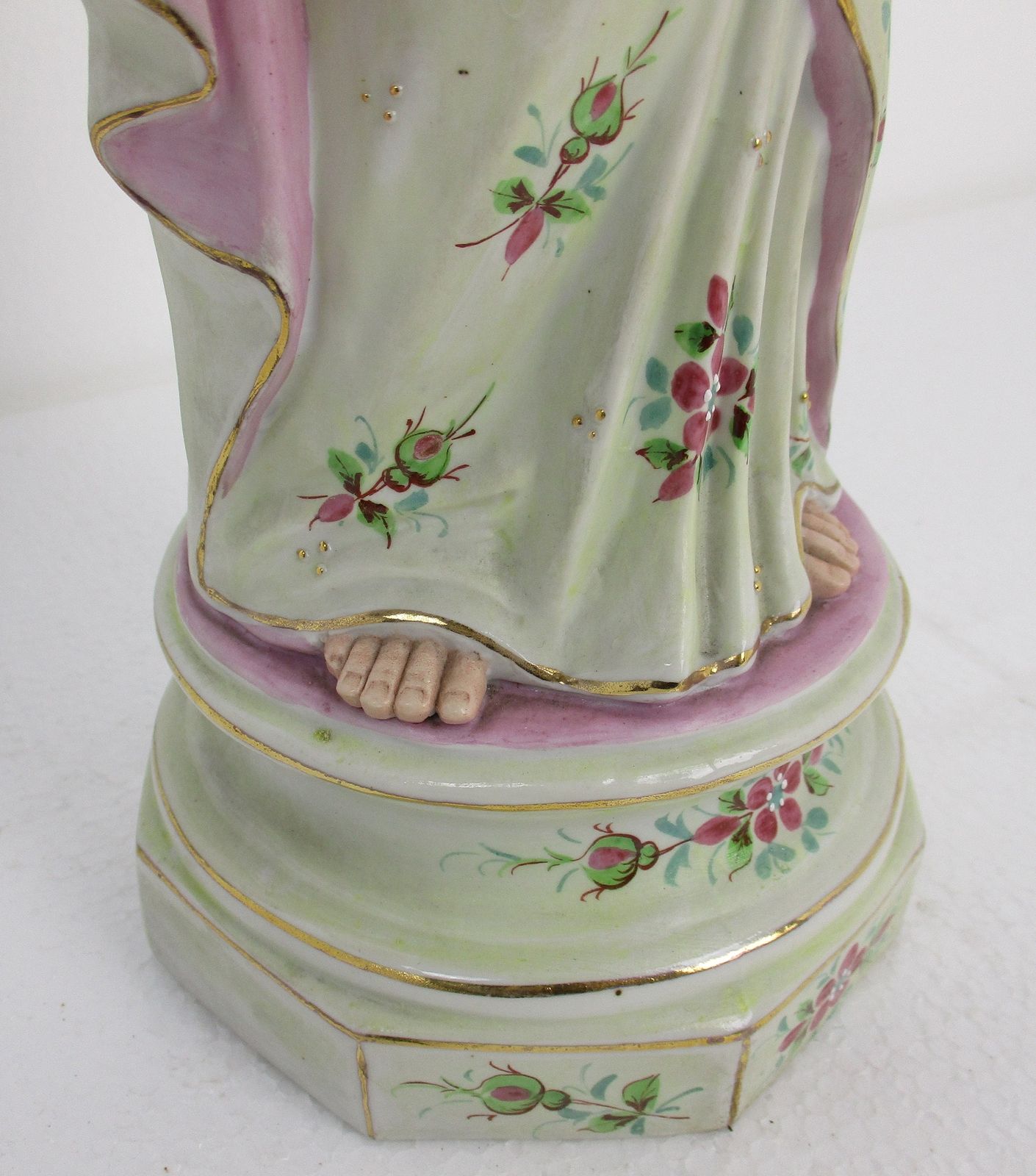 Antique Porcelain Bisque Statue Virgin Mary Our Lady Madonna Holy Heart Gorgeous photo for sale
