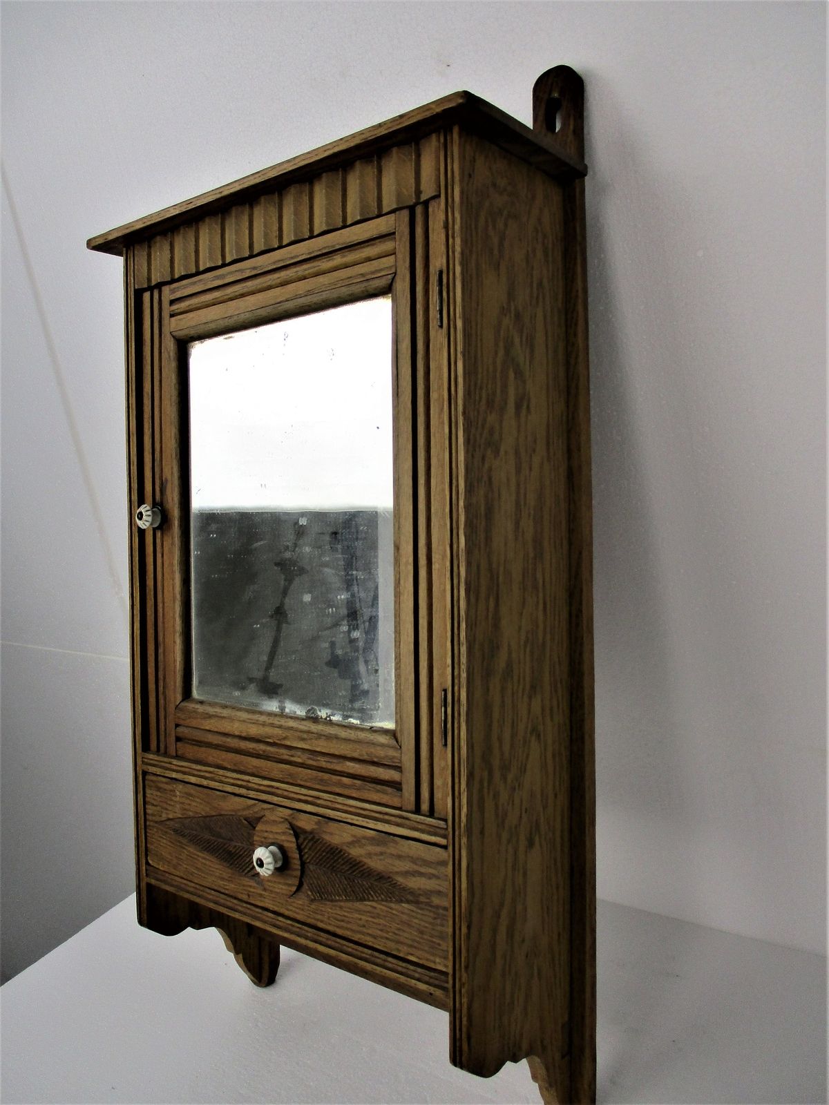 Art Deco Kitchen Apothecary Medicine Bathroom Wall Cabinet Beveled Glass Mirror photo vinterior