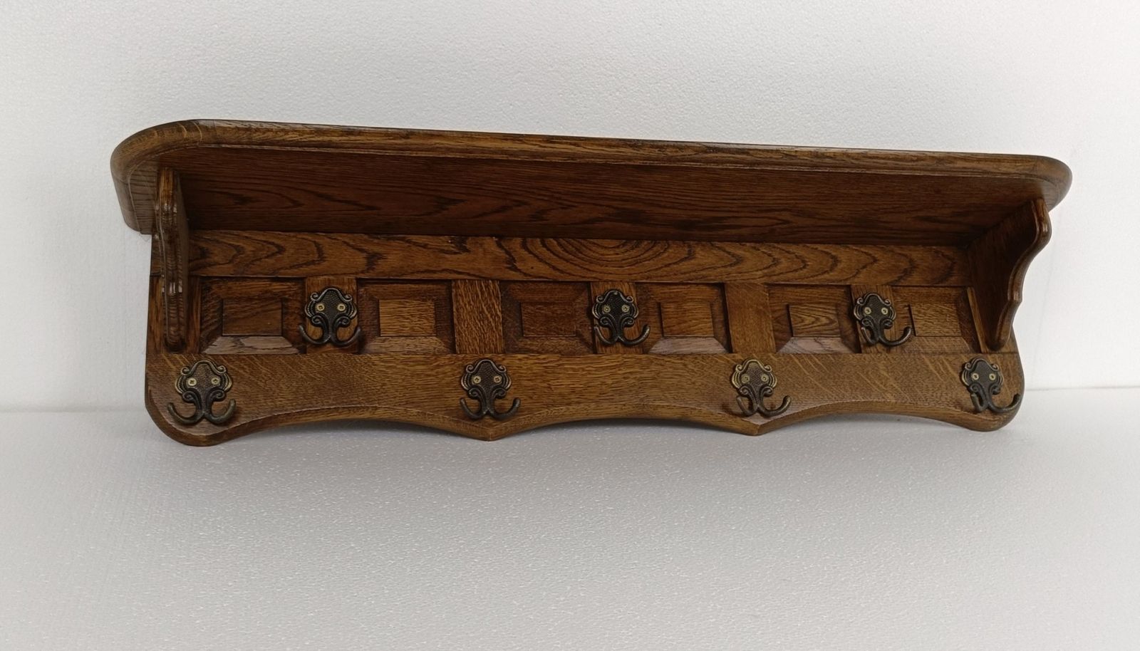 Hand Carved Wood Coat Hat Rack Ornate Breughel Style Wood photo furniture