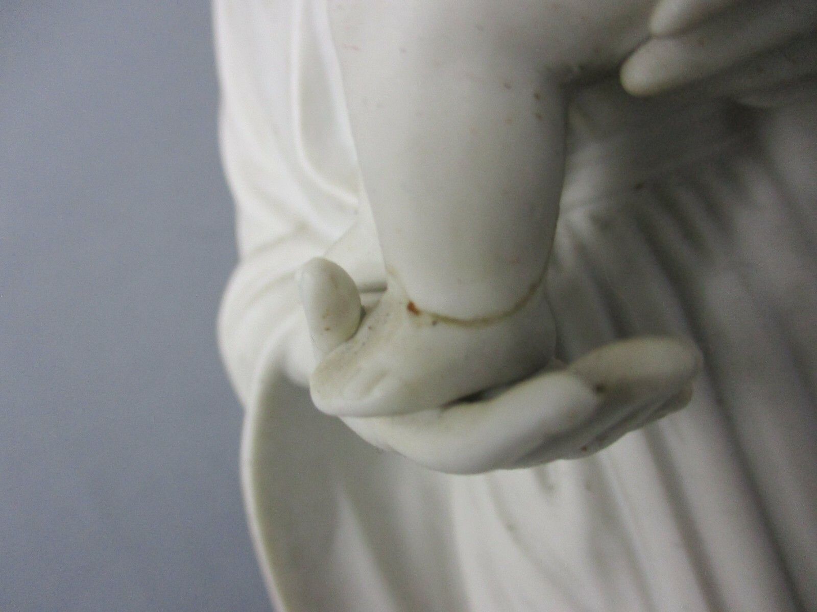 French Antique 1900 Bisque Statue Virgin Mary Our Lady Madonna Infant Jesus 14.9 photo for sale