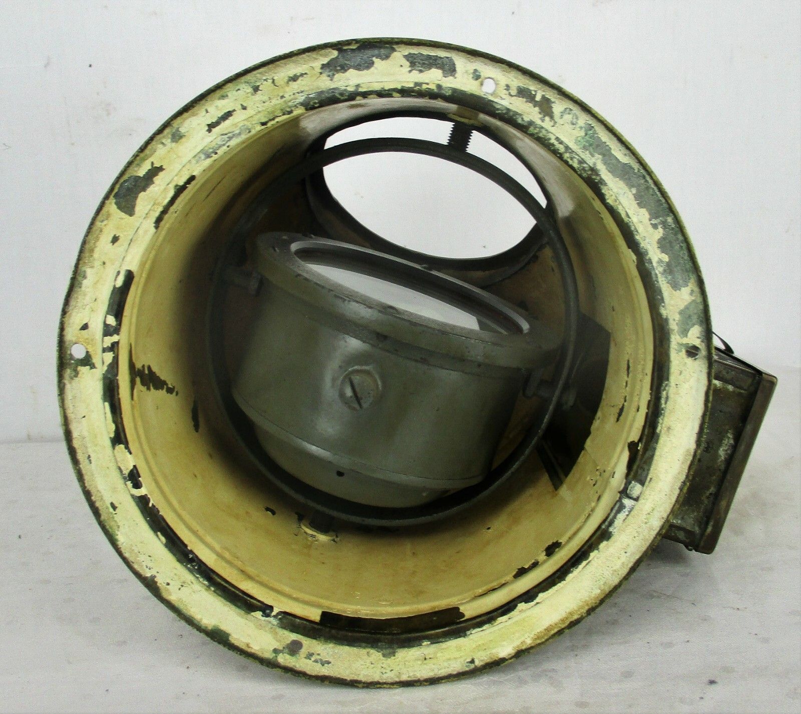 photo for sale Vintage Brass Clock Compass Binnacle Gimbal Nautical Kelvin Huge London