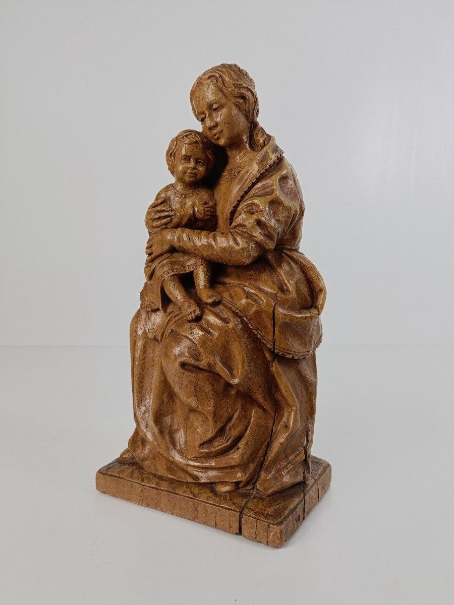 Statue Sitting Our Lady Virgin Mary Infant Sedes Sapientiae Resin Vintage Beauti photo furniture