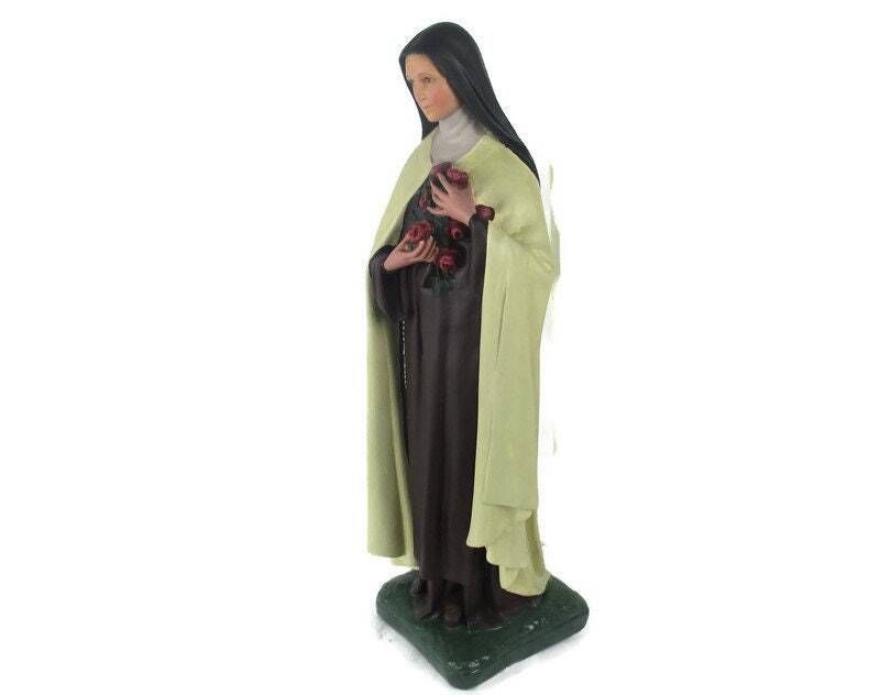 Statue Plaster St Therese Lisieux Little Flower Of Jesus Gorgeous Face Chapel Ch