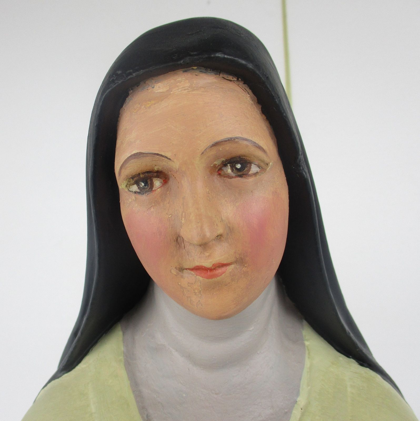 Statue Plaster St Therese Lisieux Little Flower Of Jesus Gorgeous Face Chapel Ch photo for sale
