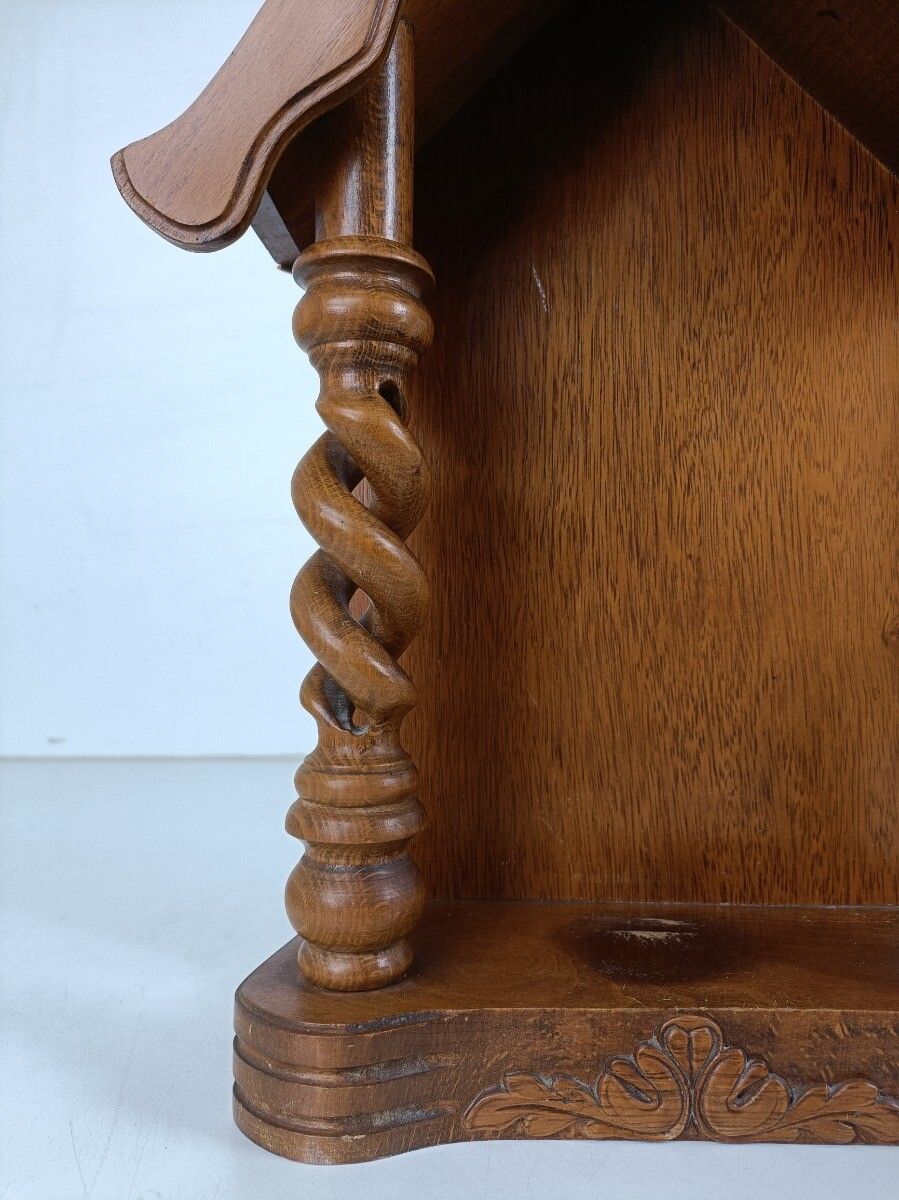 Hand Carved Wood Open  Barley Twist Standing Chapel Niche For Statue Beautiful V photo 263.0