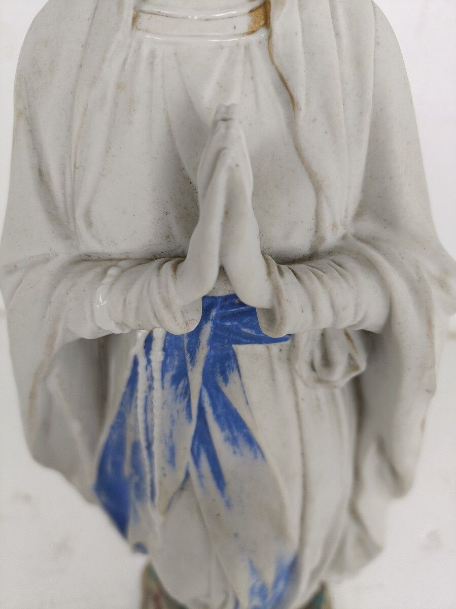 Porcelain Bisque Statue Virgin Mary Our Lady Madonna Vintage Gorgeous Chapel photo vintage