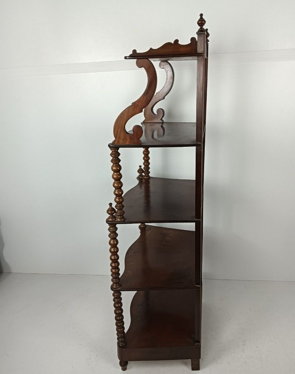 Gorgeous Antique Xl Turned Post Hobnails Etagère Wood Italy Spindles Gorgeous photo Furniture