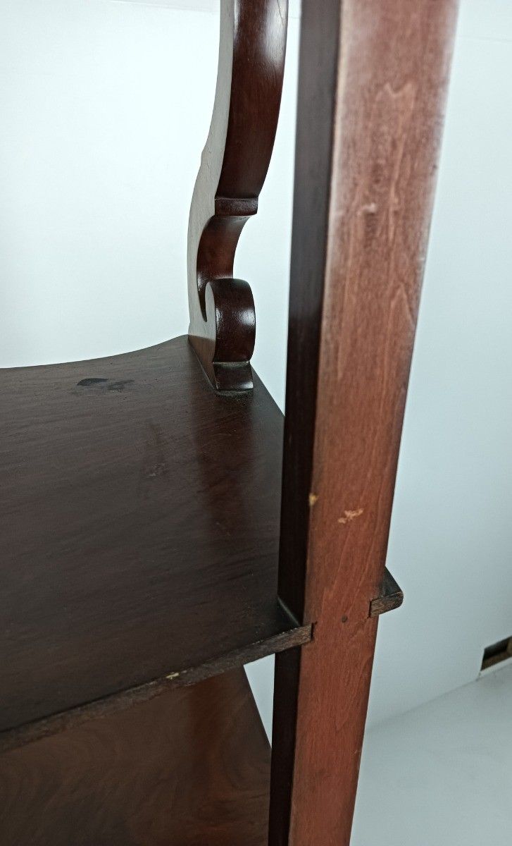 Gorgeous Antique Xl Turned Post Hobnails Etagère Wood Italy Spindles Gorgeous photo vintage
