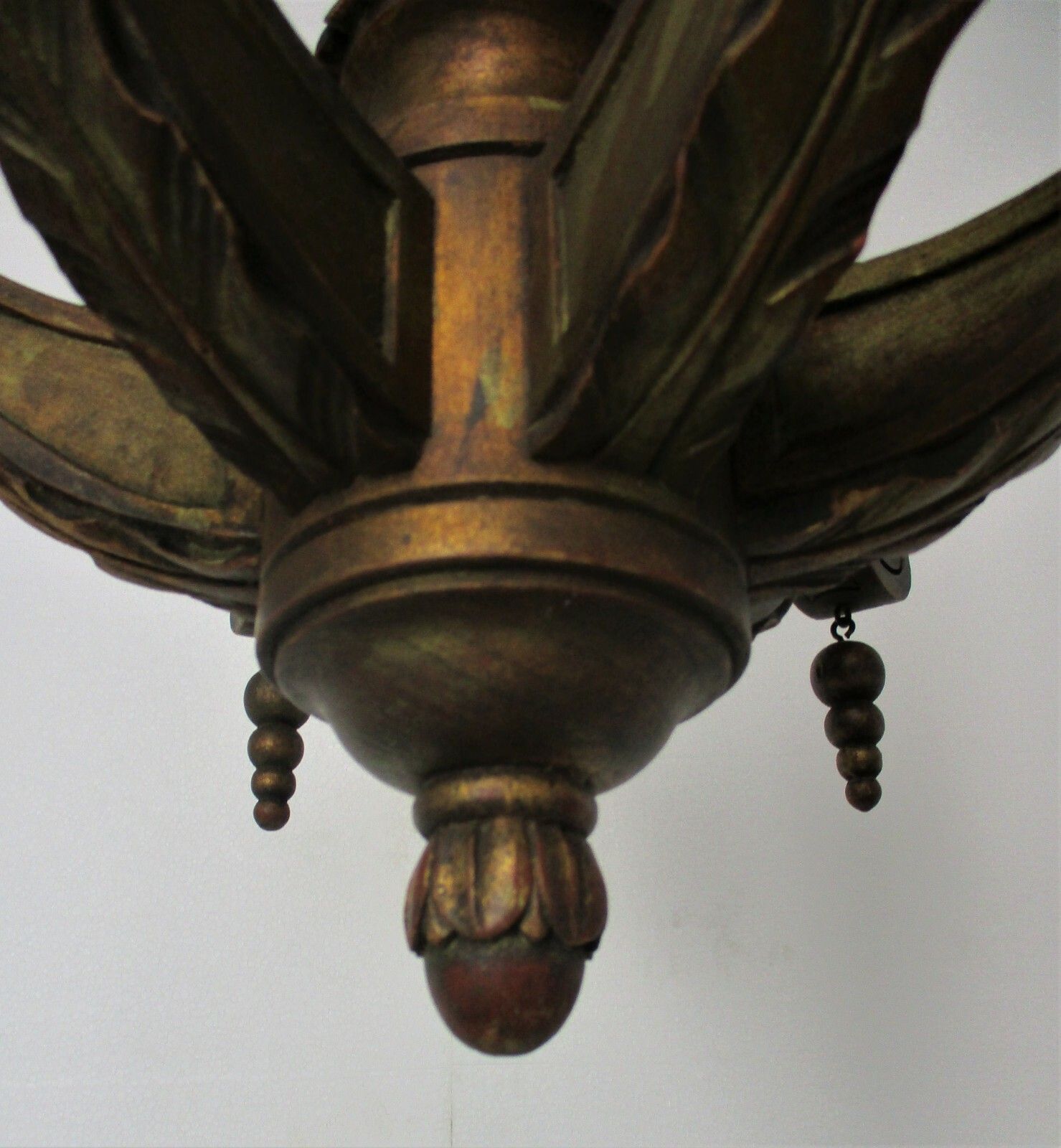 Small Hand Carved Wooden Chandelier Ornate 6 Arm Country Farmhouse Barn Style photo buy