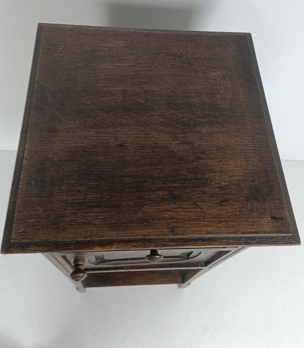 Antique Art Deco Art Nouveau Brown  Side Cabinet Wood Table Nightstand Two Tier photo Furniture