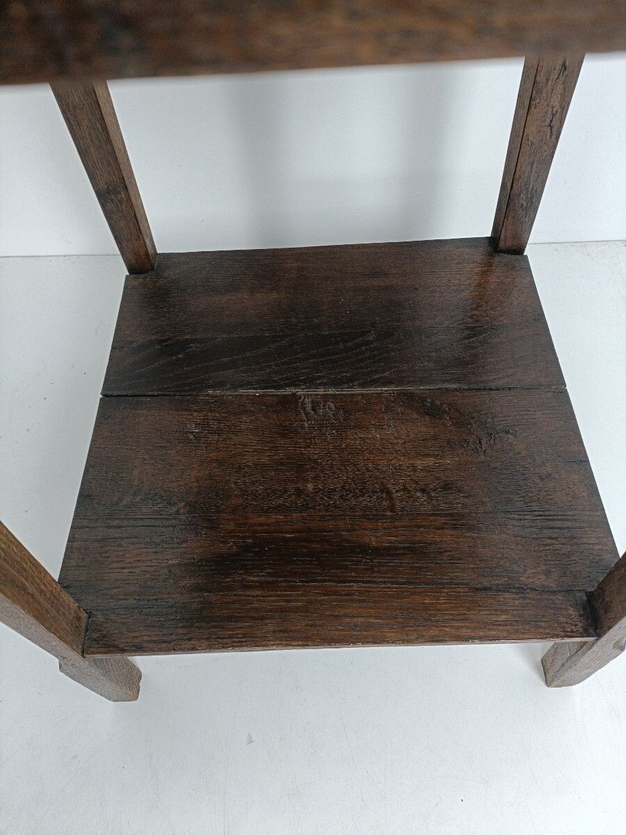 Antique Art Deco Art Nouveau Brown  Side Cabinet Wood Table Nightstand Two Tier photo 352.0