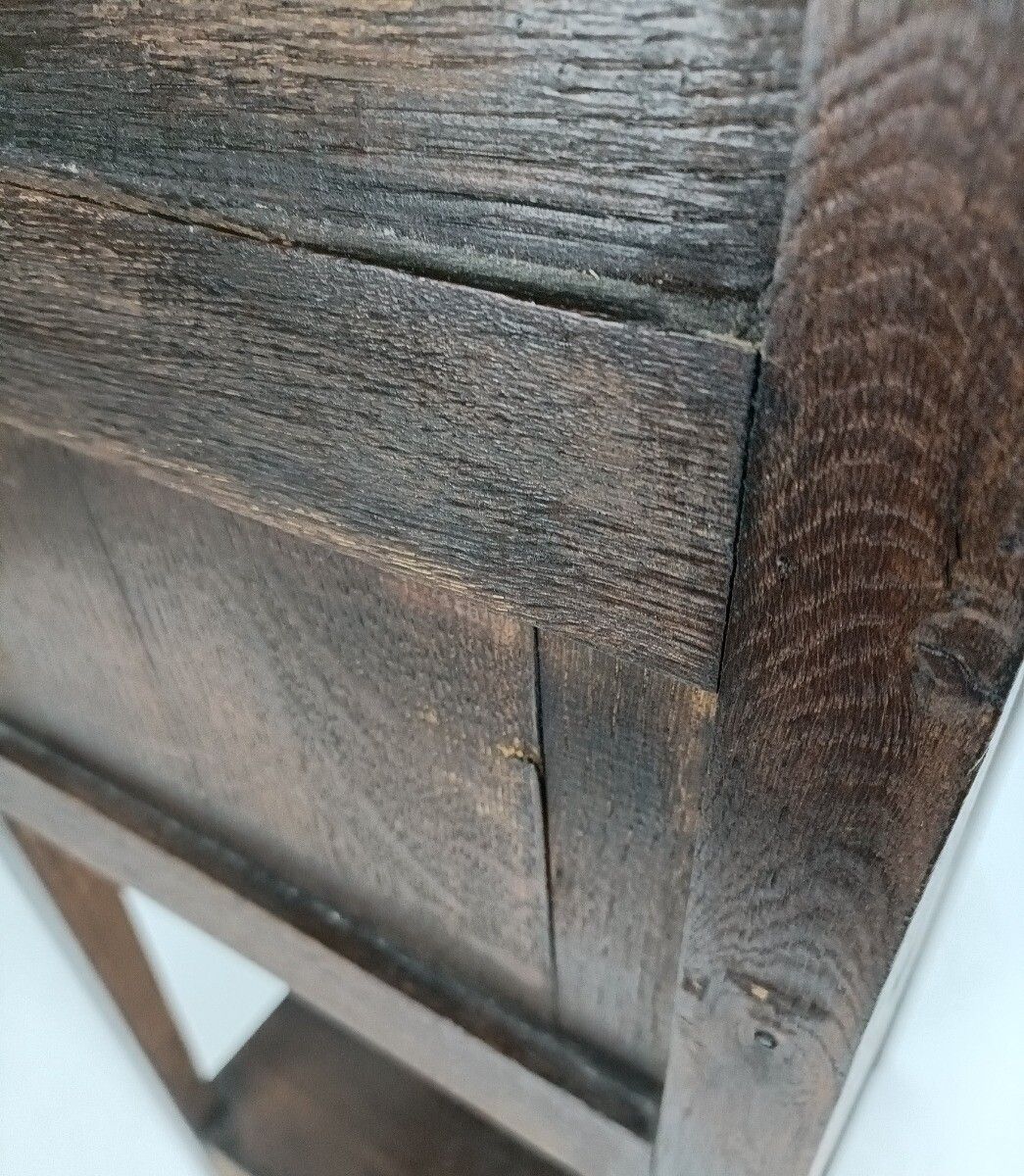 photo for sale Antique Art Deco Art Nouveau Brown  Side Cabinet Wood Table Nightstand Two Tier