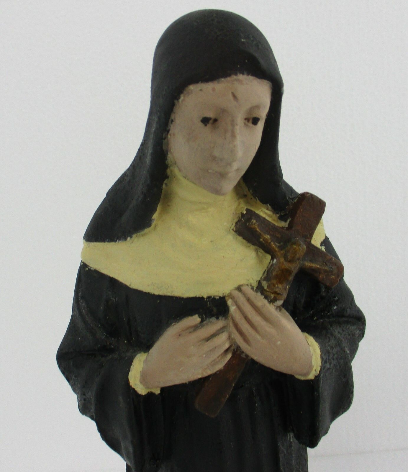 Htf Statue St Rita Of Cascia Plaster Patroness Impossible Causes Collector 16" photo furniture