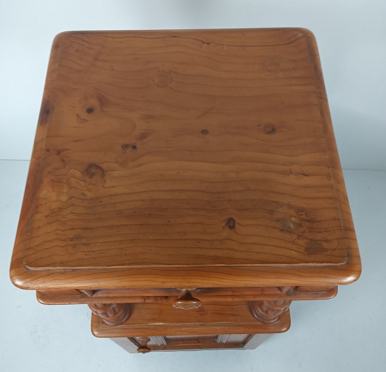 Antique Nightstand Pinewood End Table Bedroom Cabinet Japandi Style photo furniture