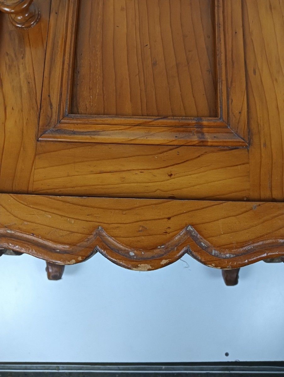 photo vinterior Antique Nightstand Pinewood End Table Bedroom Cabinet Japandi Style