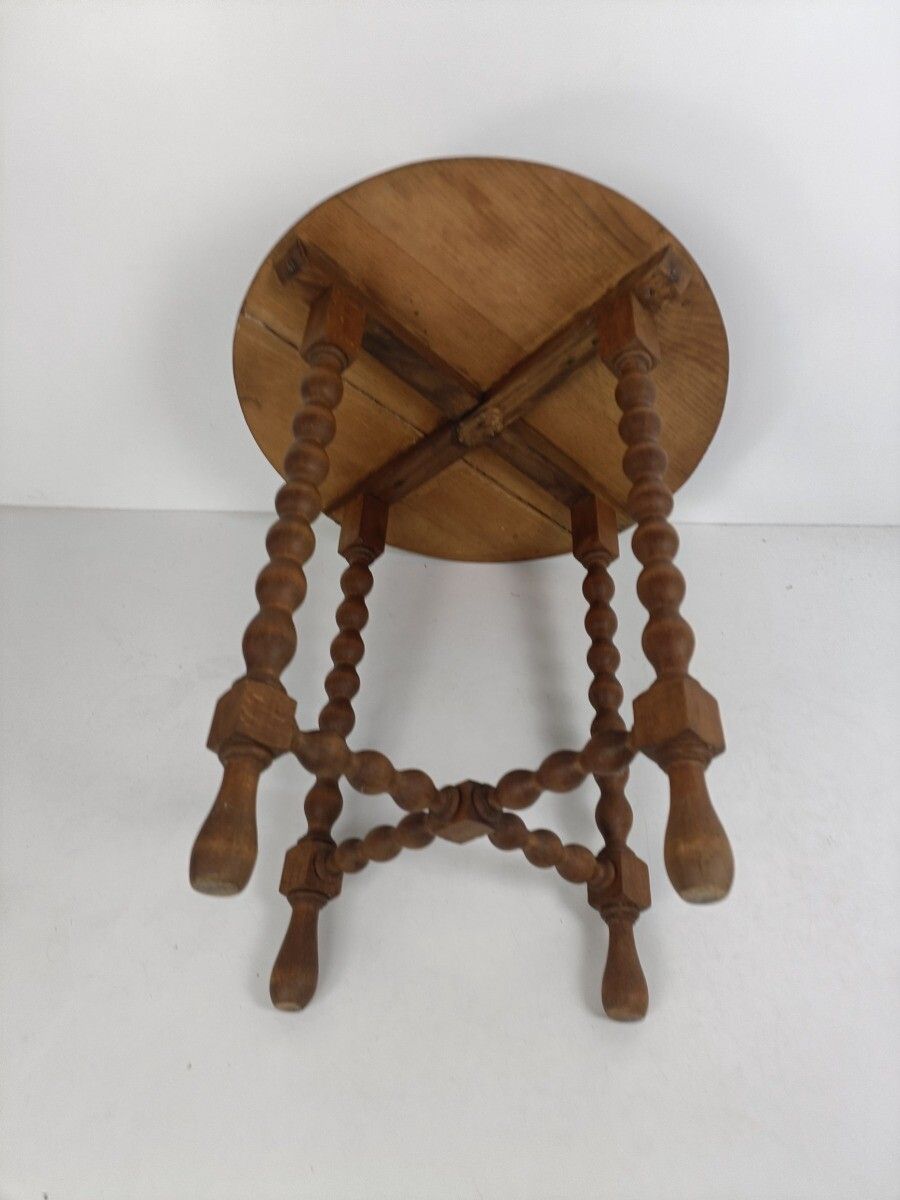 Large Bobbin Legs Wooden Side Wine Table Pedestal Plant Bonsai Stand Georgian Ba photo vinterior