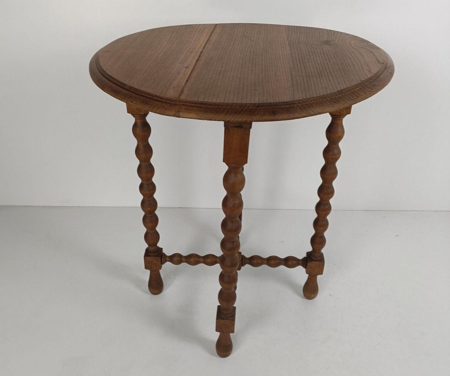 photo furniture Large Bobbin Legs Wooden Side Wine Table Pedestal Plant Bonsai Stand Georgian Ba