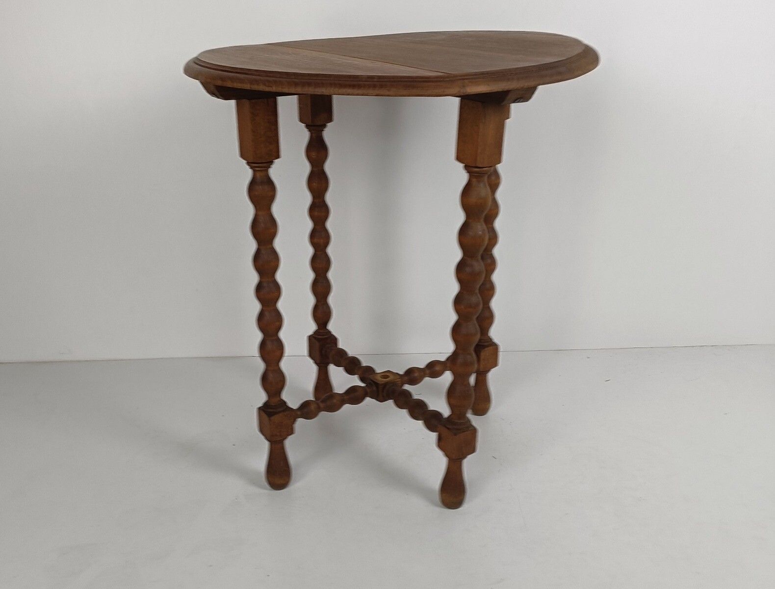 Furniture Large Bobbin Legs Wooden Side Wine Table Pedestal Plant Bonsai Stand Georgian Ba photo
