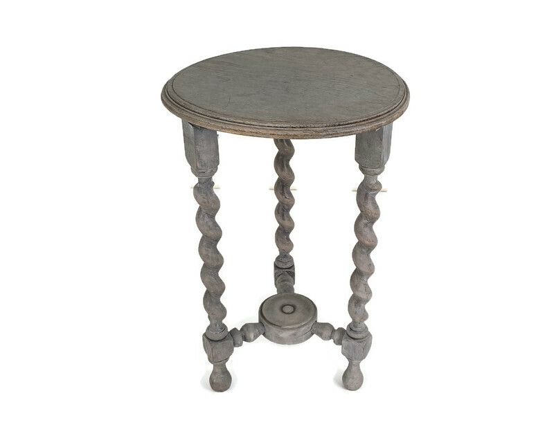 Barley Twist  Wooden Side Wine Table Pedestal Plant Bonsai Stand Two Tier Barn C