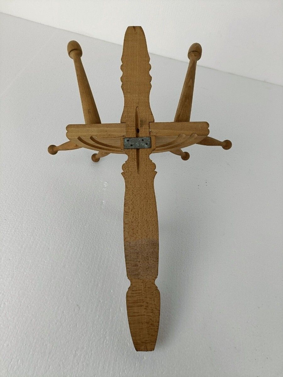 Antique Wooden Hat Rack Towel Coat Rack Very Rare Kitchen Hallway Entryway Sand photo buy