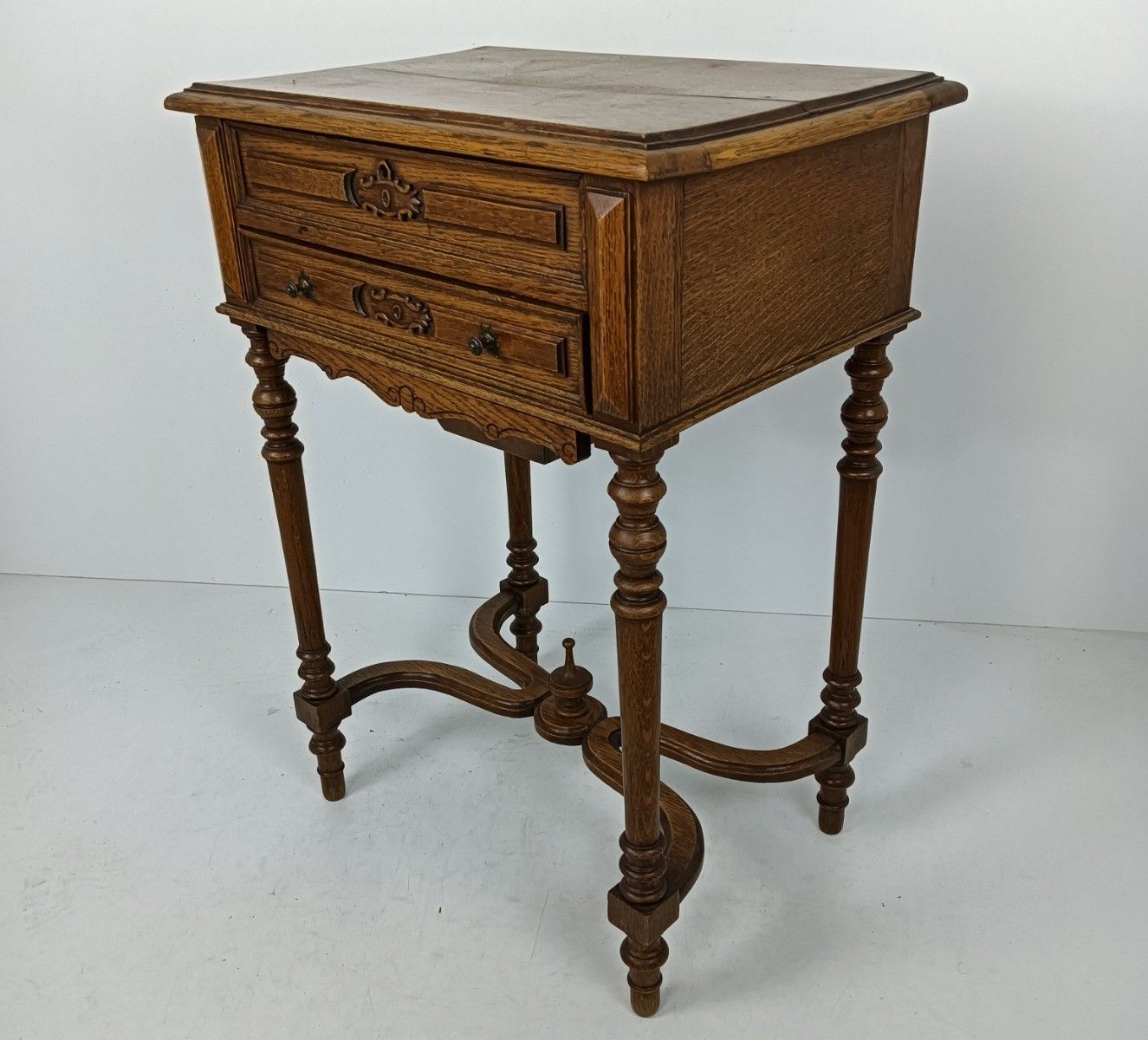 photo buy Antique  Sewing Quilting Box Table Cabinet  Extremely Rare Wow Carved Wood