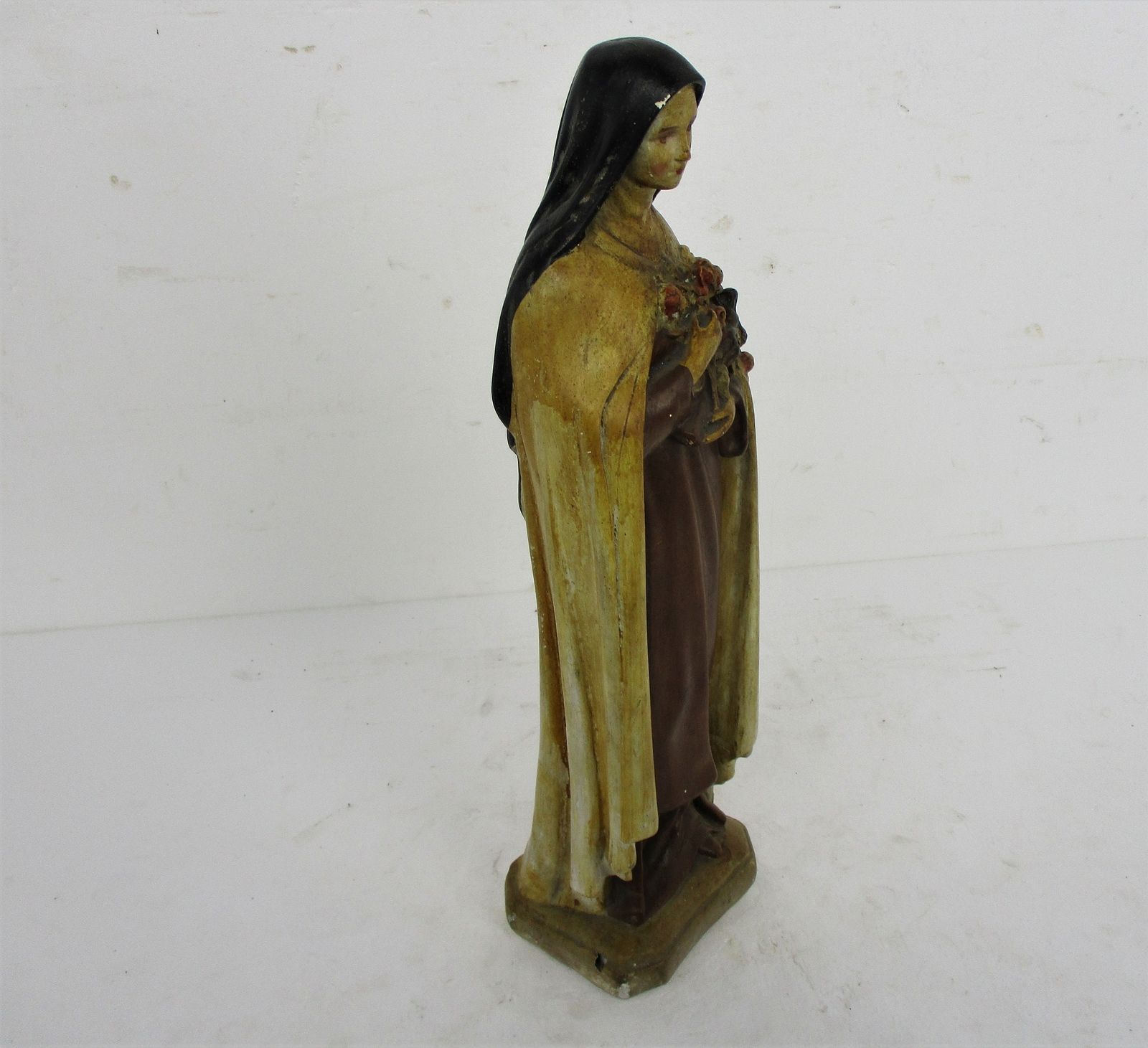 Vintage Statue Plaster St Saint Therese Lisieux Little Flower Of Jesus Chapel Ch photo for sale