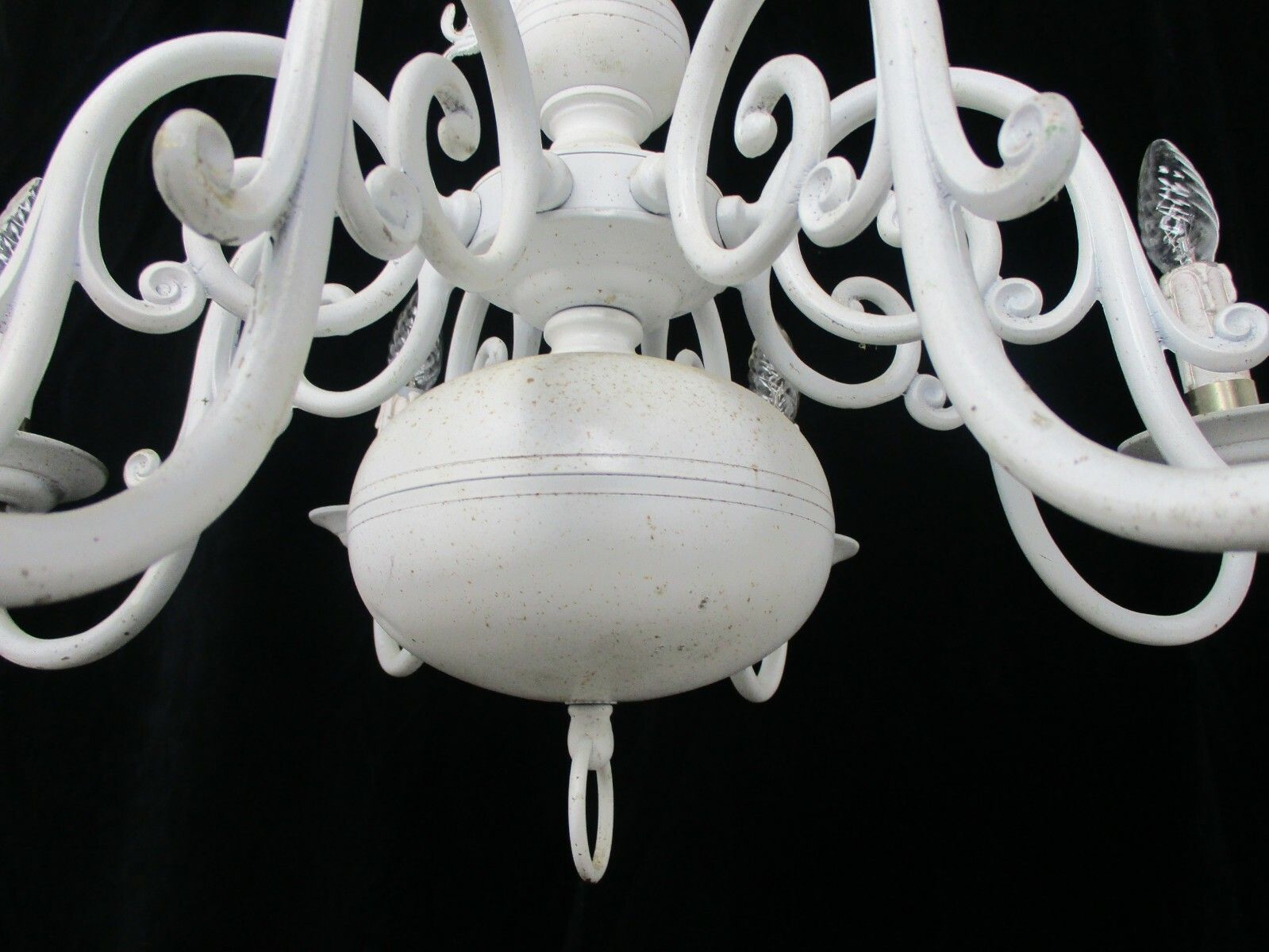 White Vintage Flemish Dutch  Chandelier 8  Arm Lights Barn Country Farmhouse photo Lighting