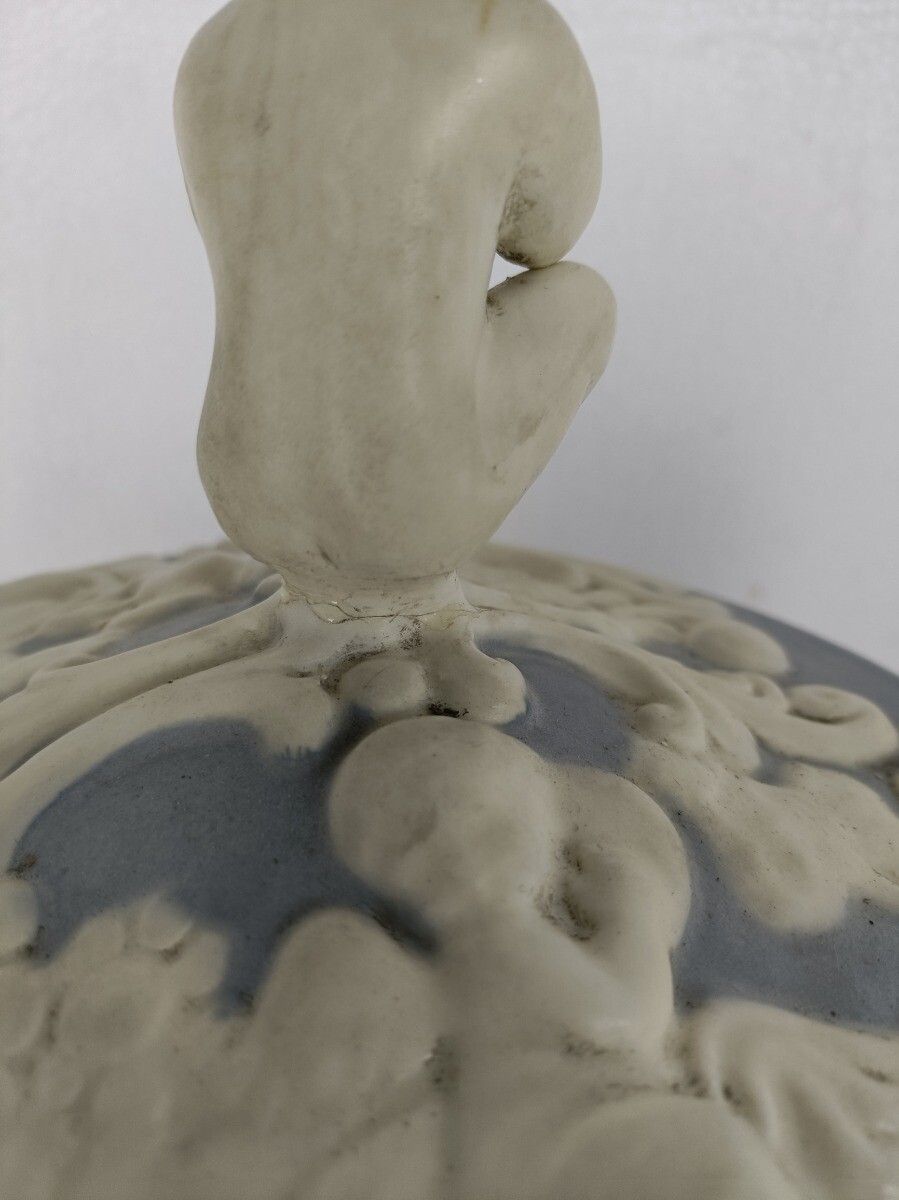 photo for sale Xl Urn Vase Baby Blue White Wedgwood Jasperware Style Italian Sesto Fior Colorat