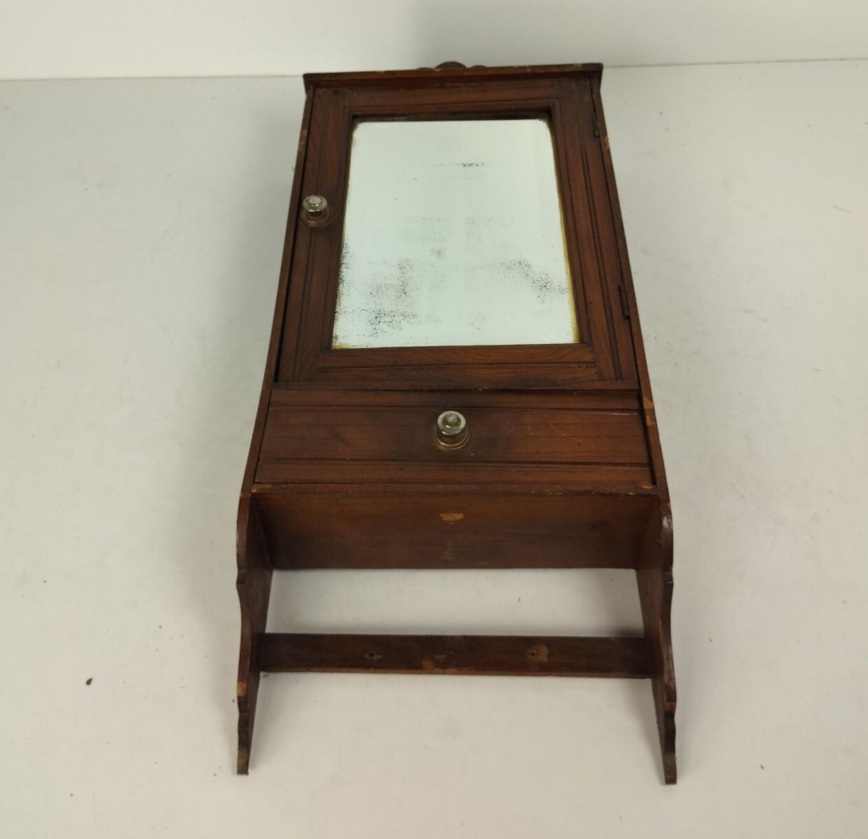 Antique Pharmacy Medicine Apothecary Cabinet Wood Beveled Glass Barn Farmhouse S photo furniture