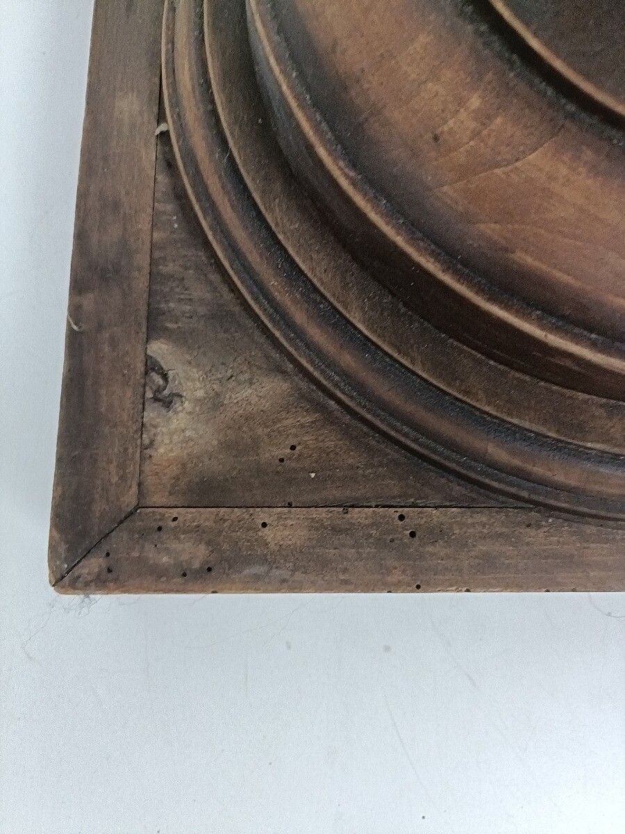 Tall Hand Carved Wood Barley Twist Pedestal Display Side Table Plant Stand Barn photo vintage