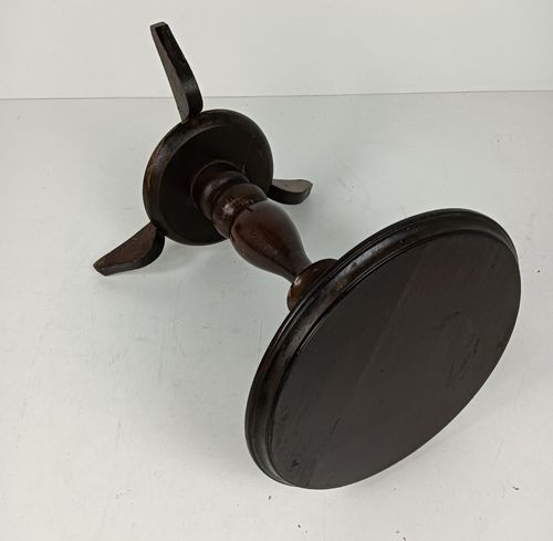 Lackered Wooden Pedestal Vintage Carved Wood Side Table Plant Stand Barn Style photo 121.0