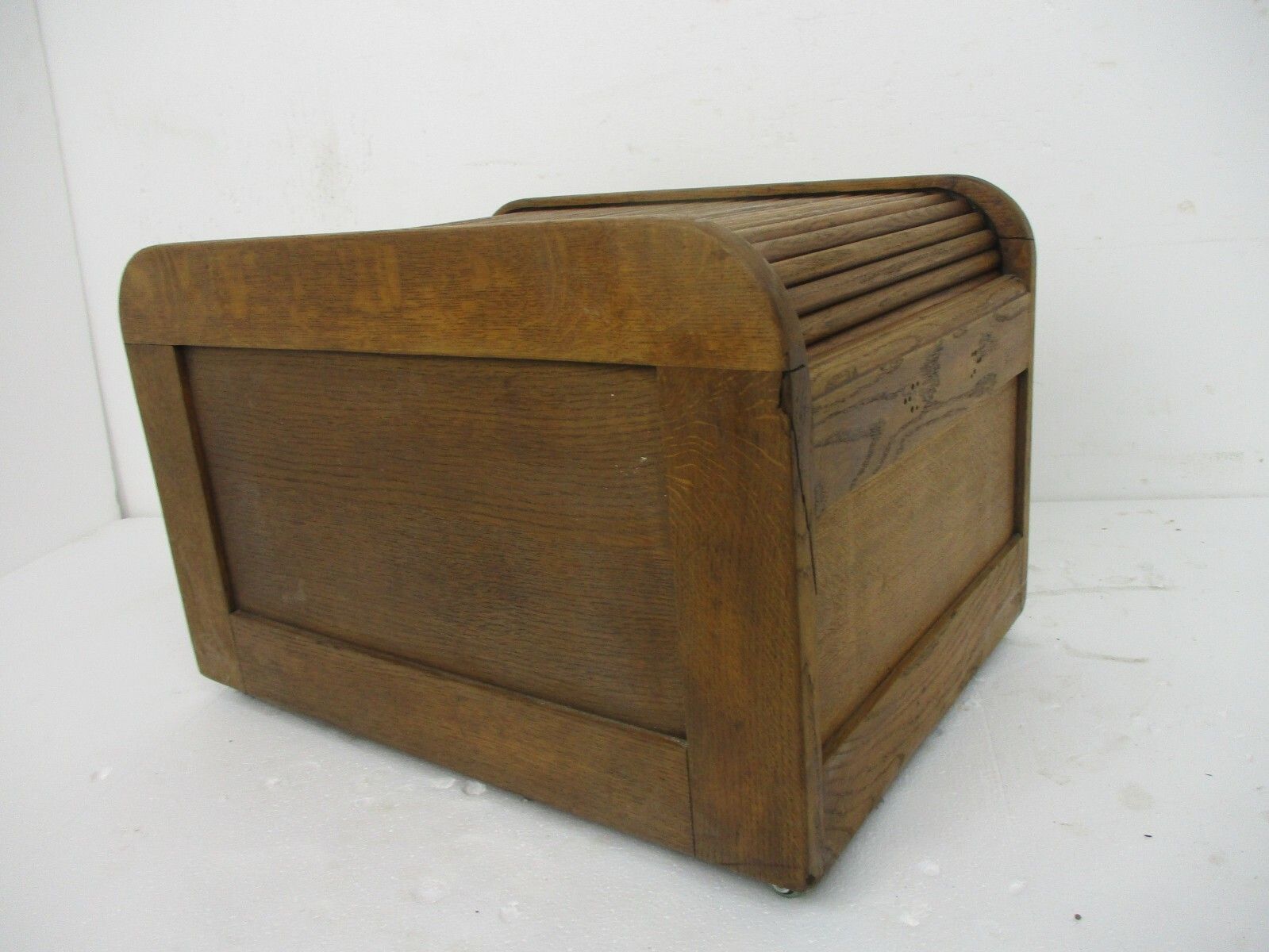 Mid Century Modern Filing Cabinet Tambour Sliding Door Wheels Extremely Rare Wow photo vintage