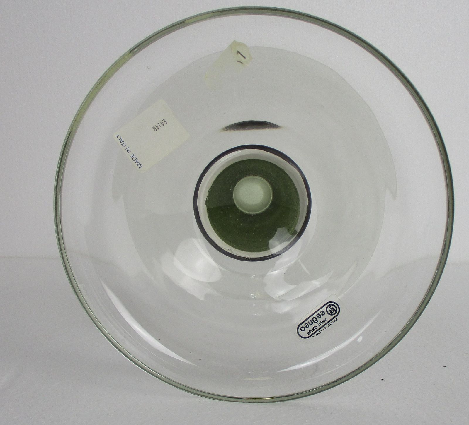 Vintage Art Glass Italian Vase Seguso Vetri D'arte Clear Silver Signed Gorge photo vintage