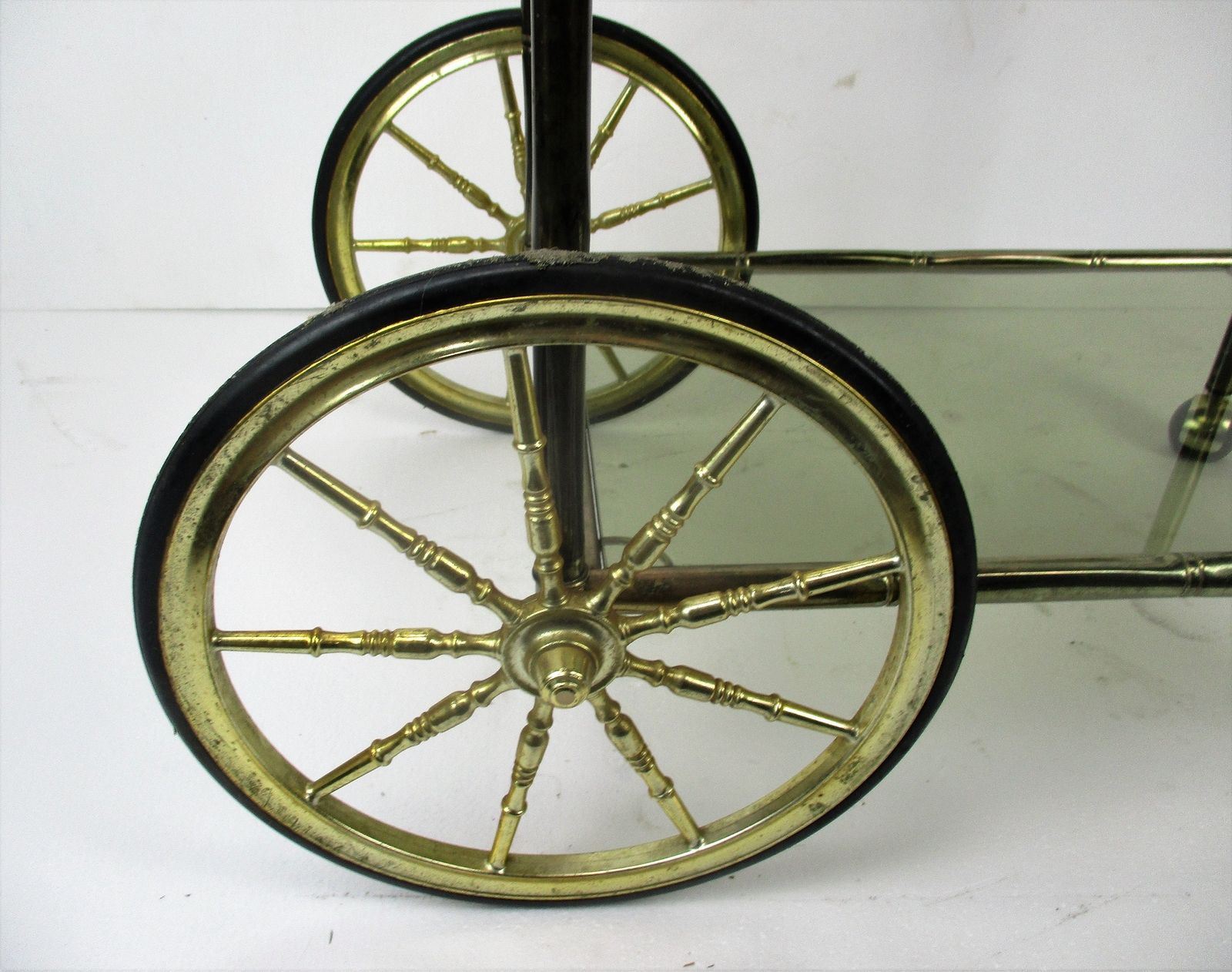 Bar Cocktail Tea Cart Trolley Hollywood Regency Kitchen Island Brass Bamboo Styl photo 396.0