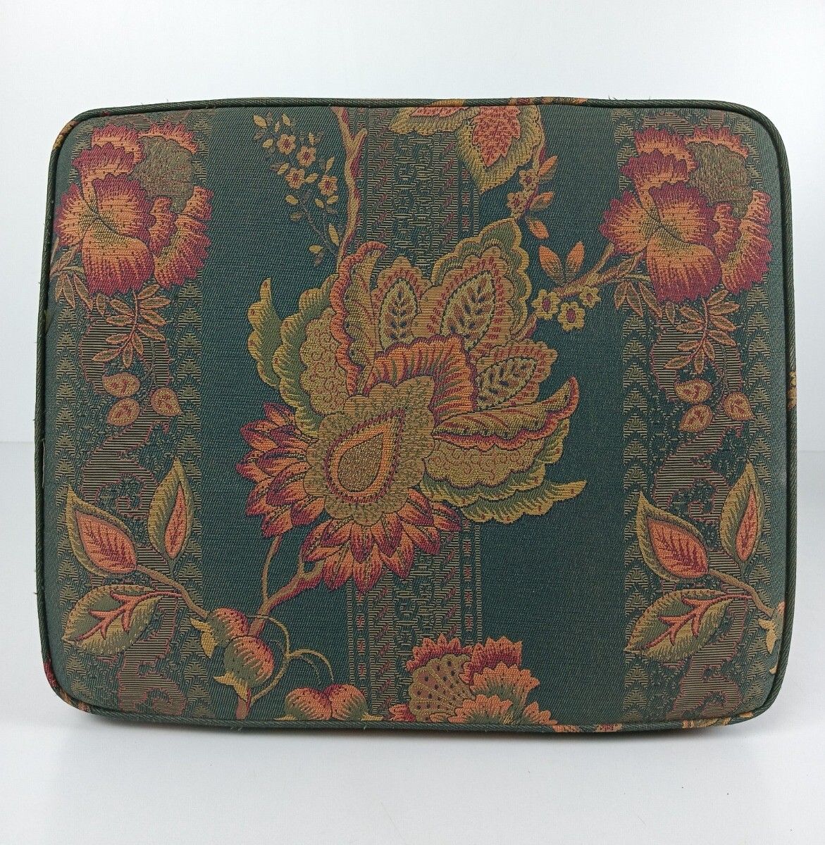 photo furniture Special Adjustable Foot Stool Rest Ottoman Wood Tapistry  Fabric Funky Rare