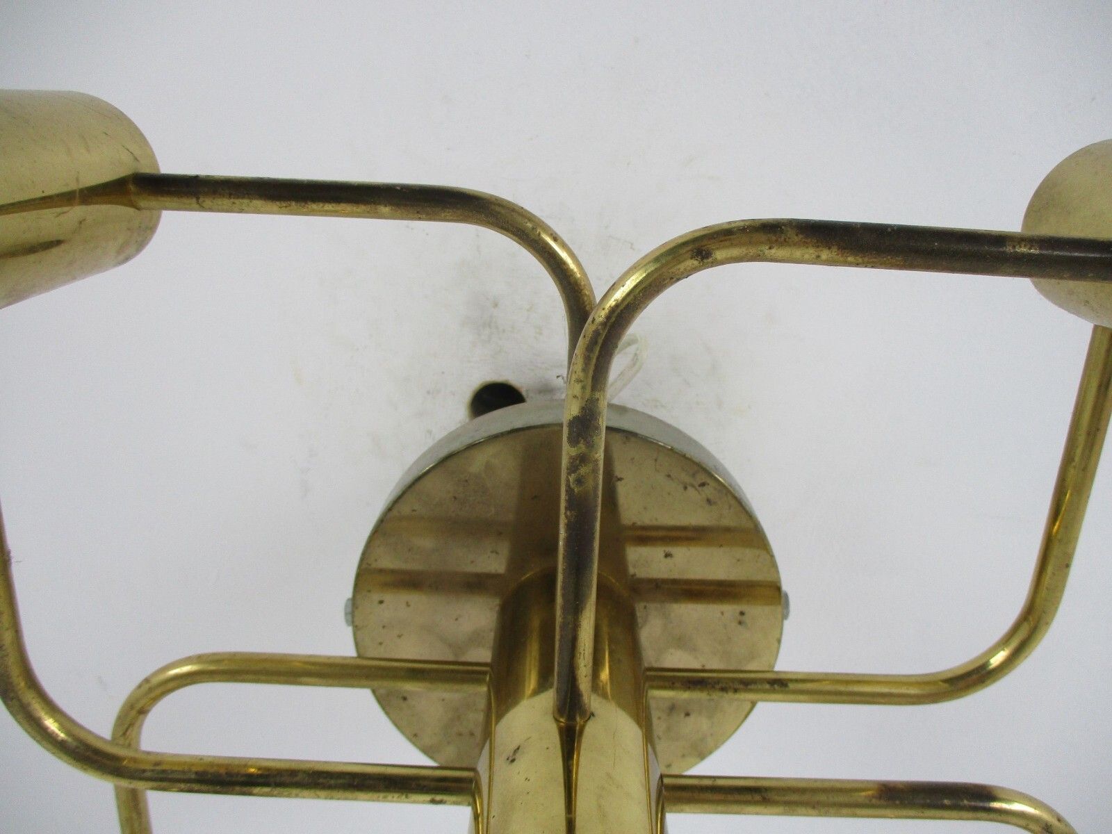Mid Century Modern 1960s Gold Metal Chandelier 5 Lights Boulanger Sciolari photo vinterior