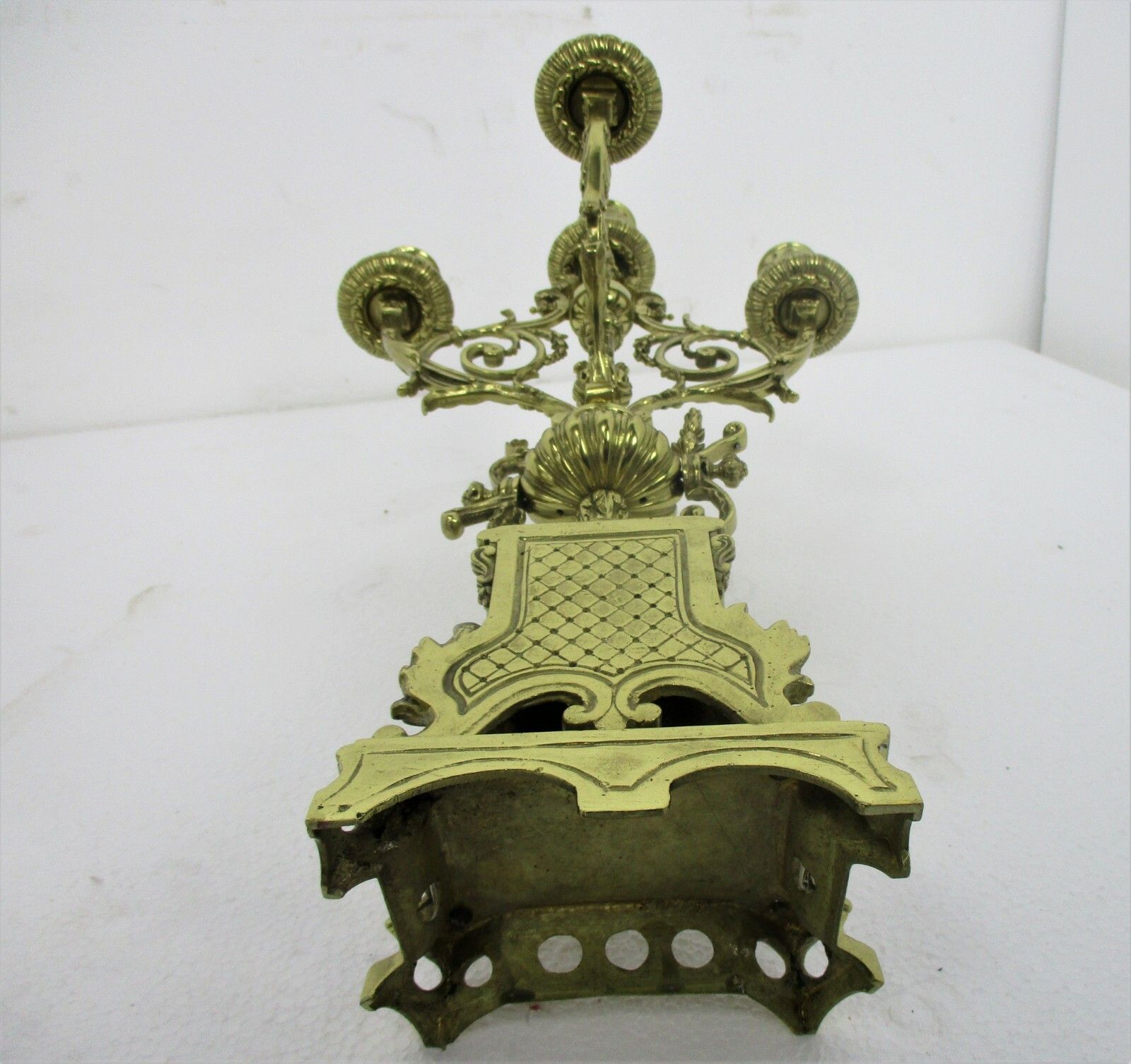 3 Piece Garniture Mantle Set 5 Arm Candelabras Clock Set Working Ornate Antique photo buy