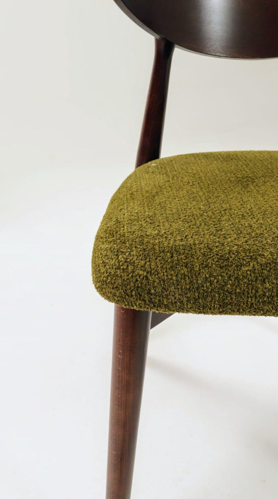 photo furniture Dining Chairs Set Of 6 , Dark Walnut Green Grass Upholstery, Natural Design