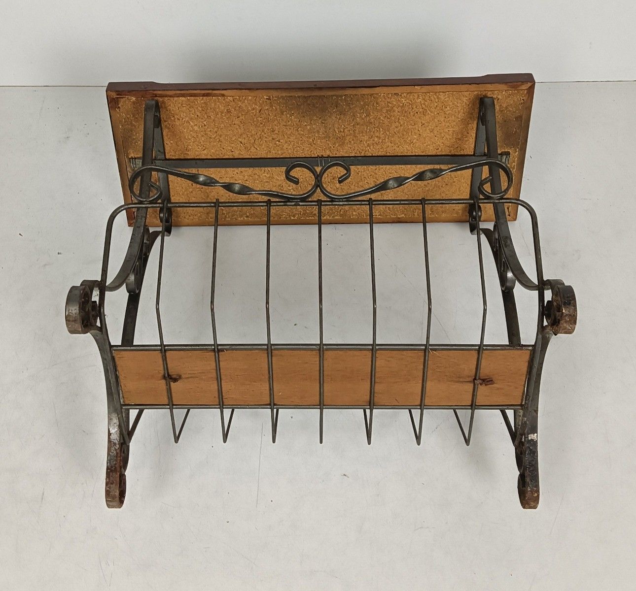 Vintage Magazine Newspaper Basket Side Table Ceramic Tiles Wrought Iron Dutch photo buy
