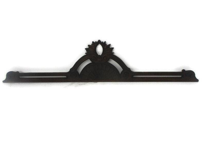 Hand Carved Wood French Pediment Ornate Over Door Architectural Reclaimed Antiqu