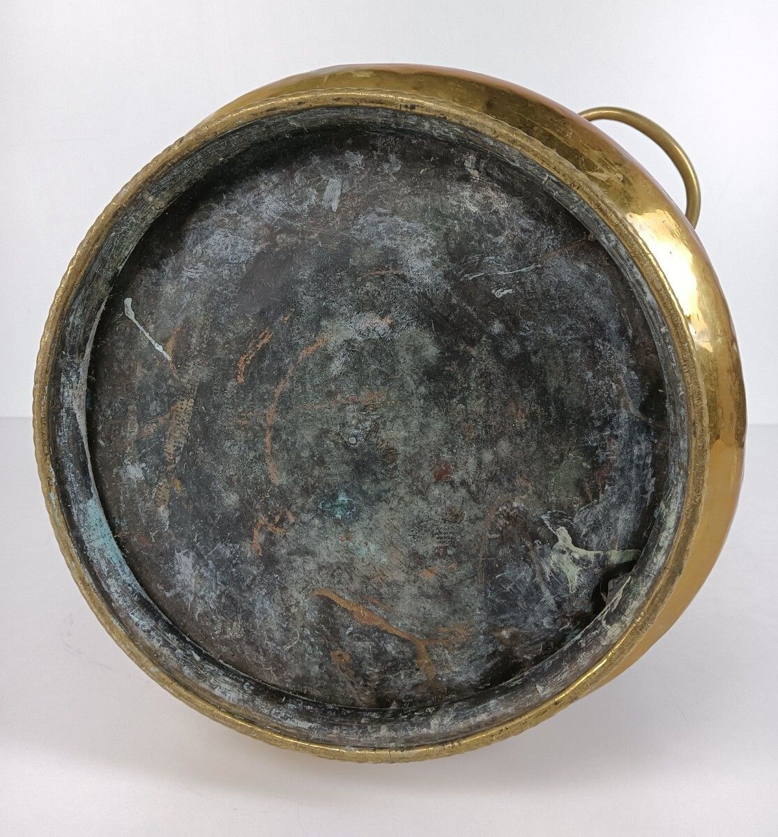 Stunning Antique Kettle Brass Ornate Planter 19th Century Deer Hunting Scenes Co photo 303.0